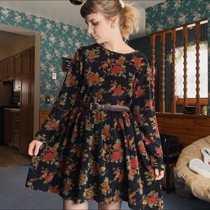 Floral Velvet Mini Dress